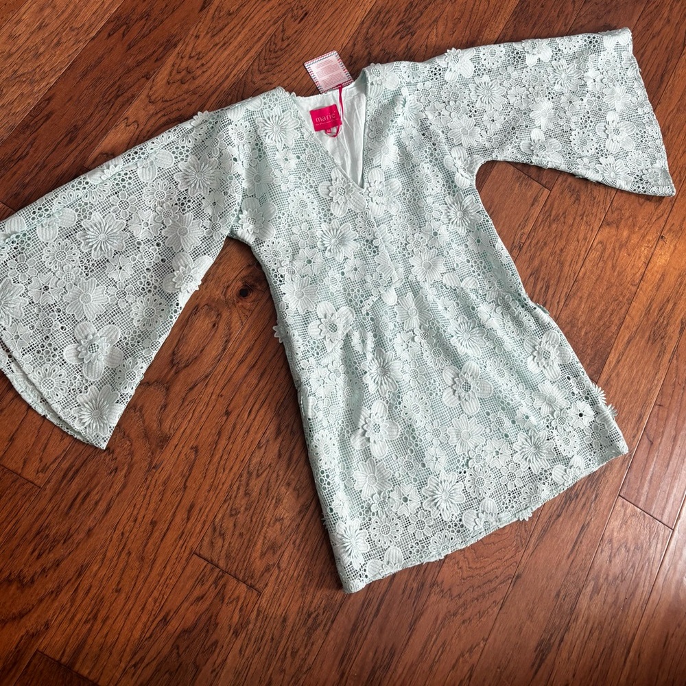 Marie Oliver Mint Lace Long Sleeve Dress xsmall New!